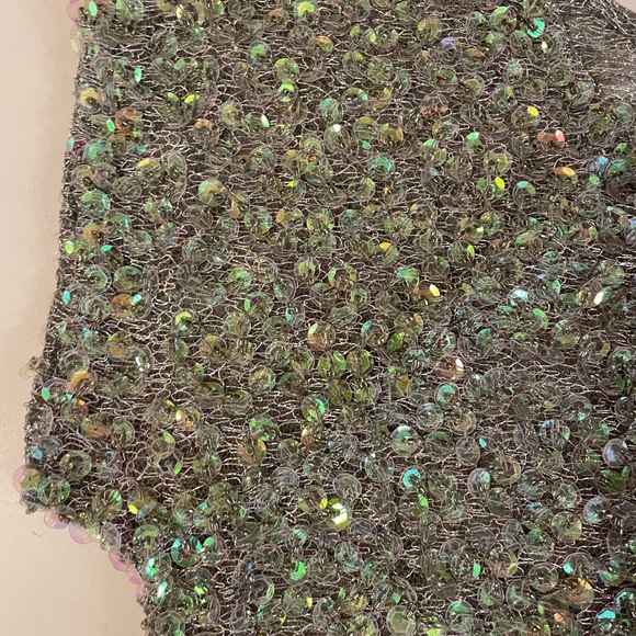 Topshop Blue/Grey/Green sequin and beaded top - Picture 2 of 6